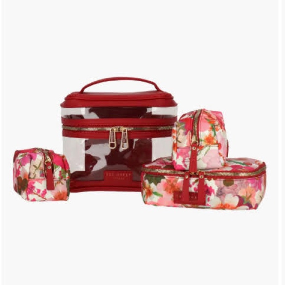 Ted Baker Red and Clear Cosmetic Case - Picture 3 of 4